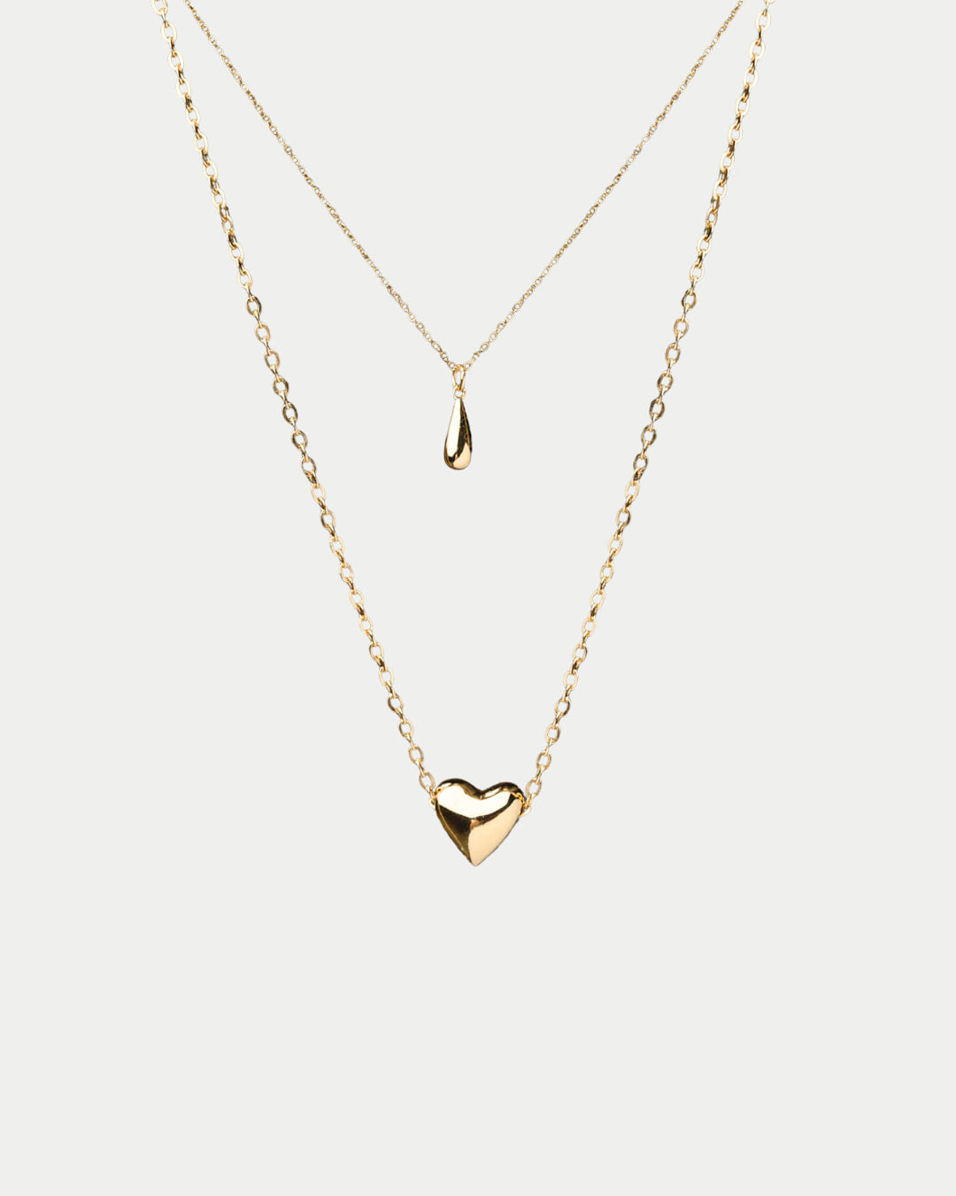 Love Drop Necklace Set Gold