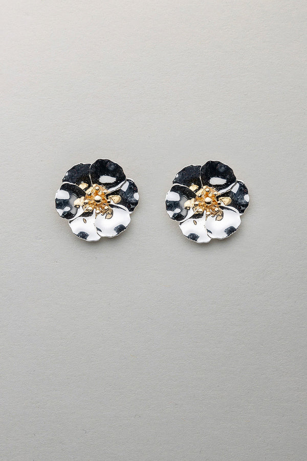 Flower Small Earrings Silver