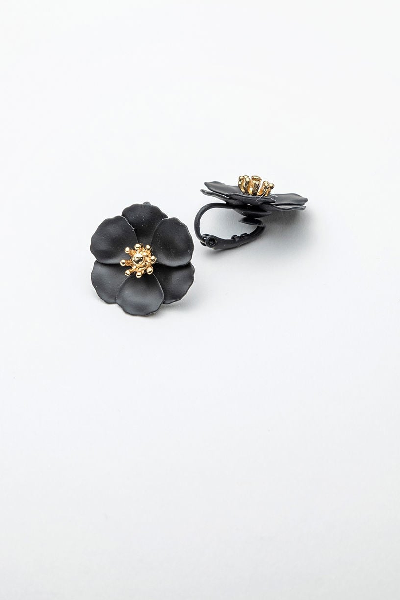 Flower Small Clip on Earrings