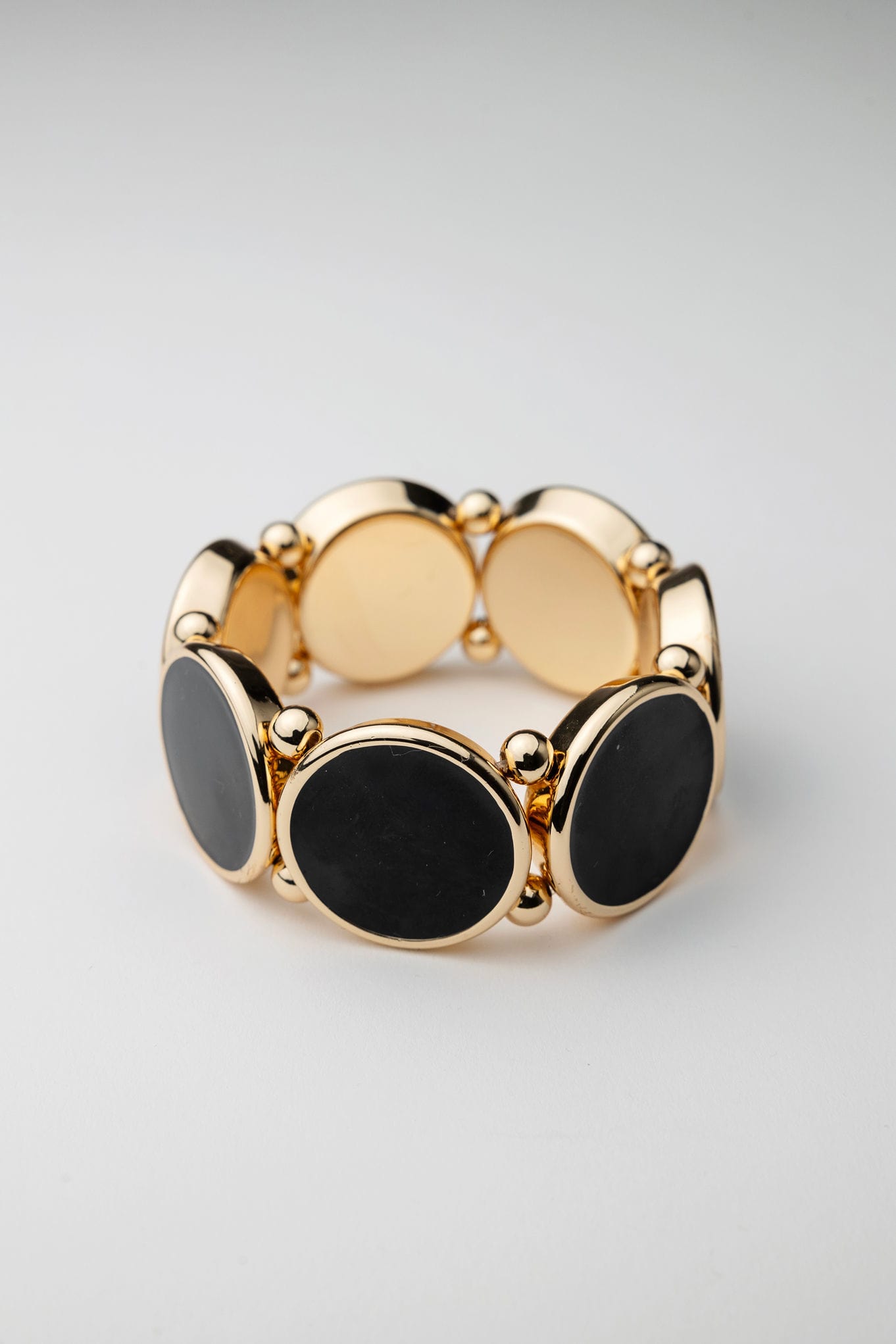 Ava Elastic Bracelet Gold w Black