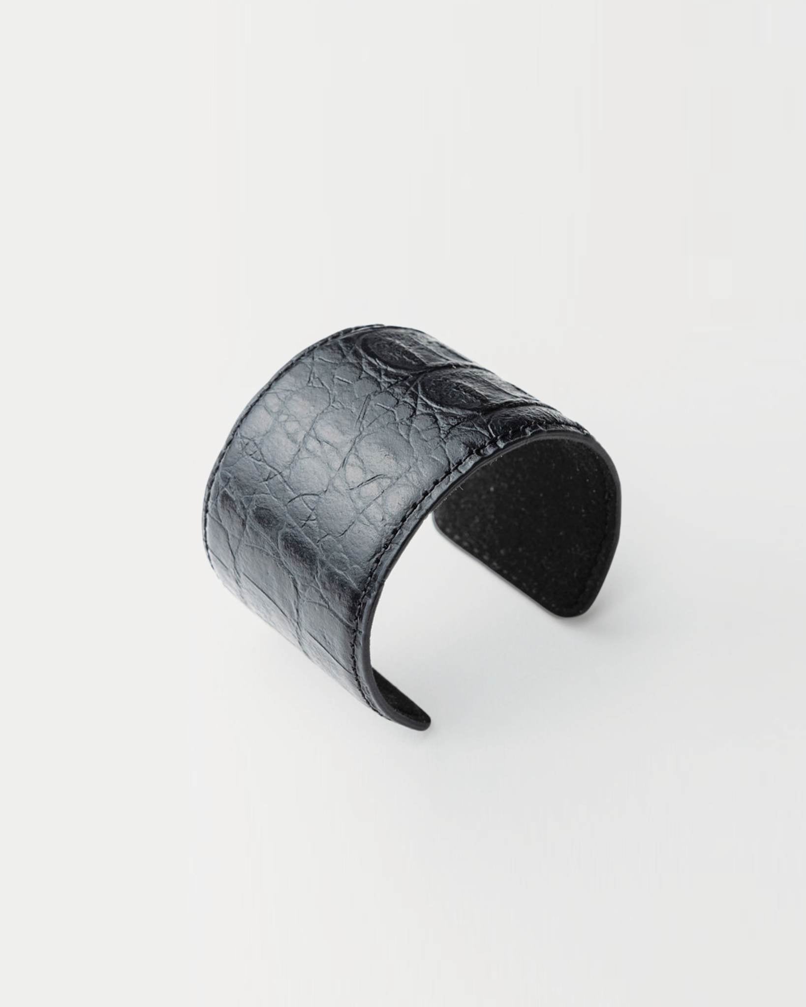 Leather Croco Cuff Bracelet