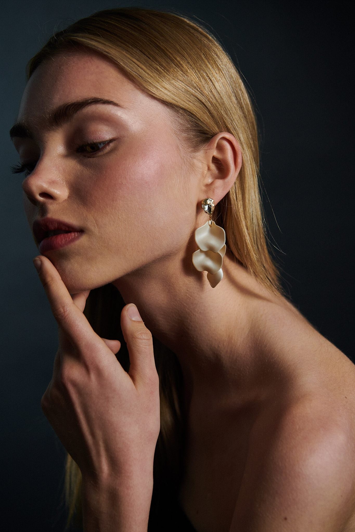 Leaf Earrings 4 leaves Cz