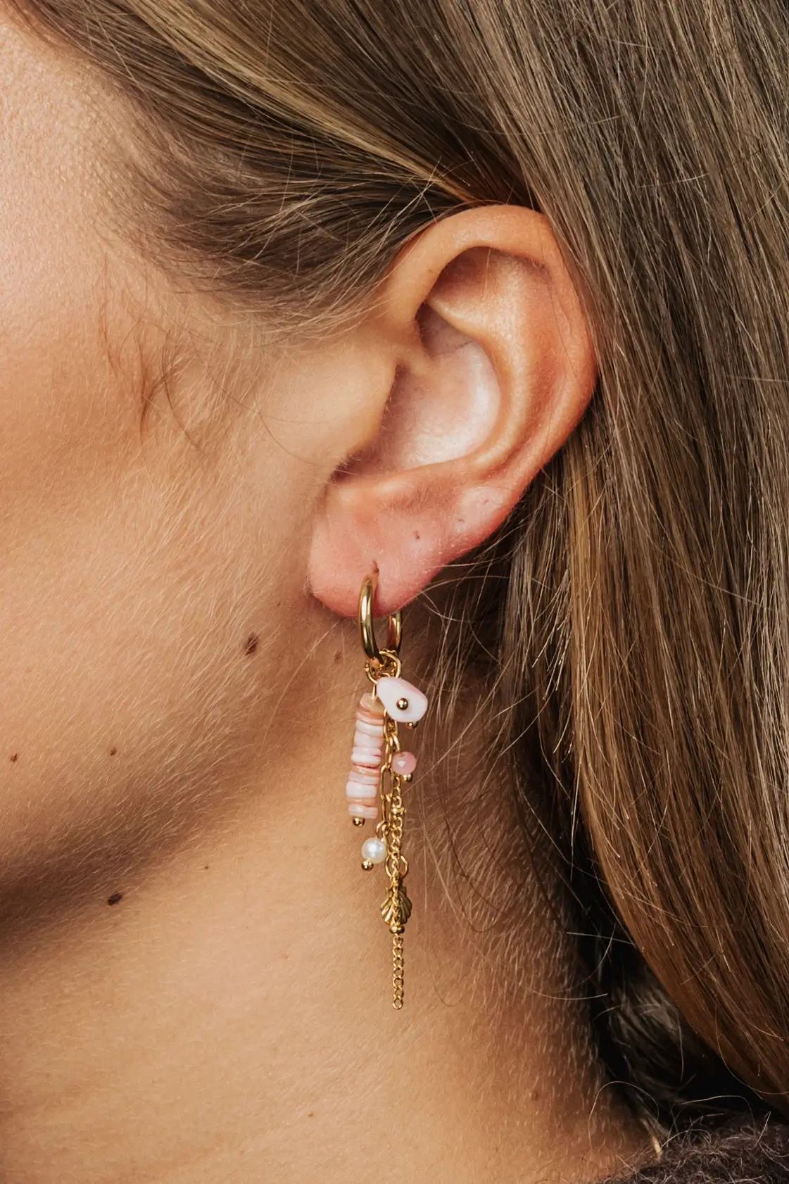 Pink Stone Earrings