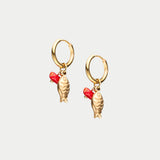 Fish Red Earrings