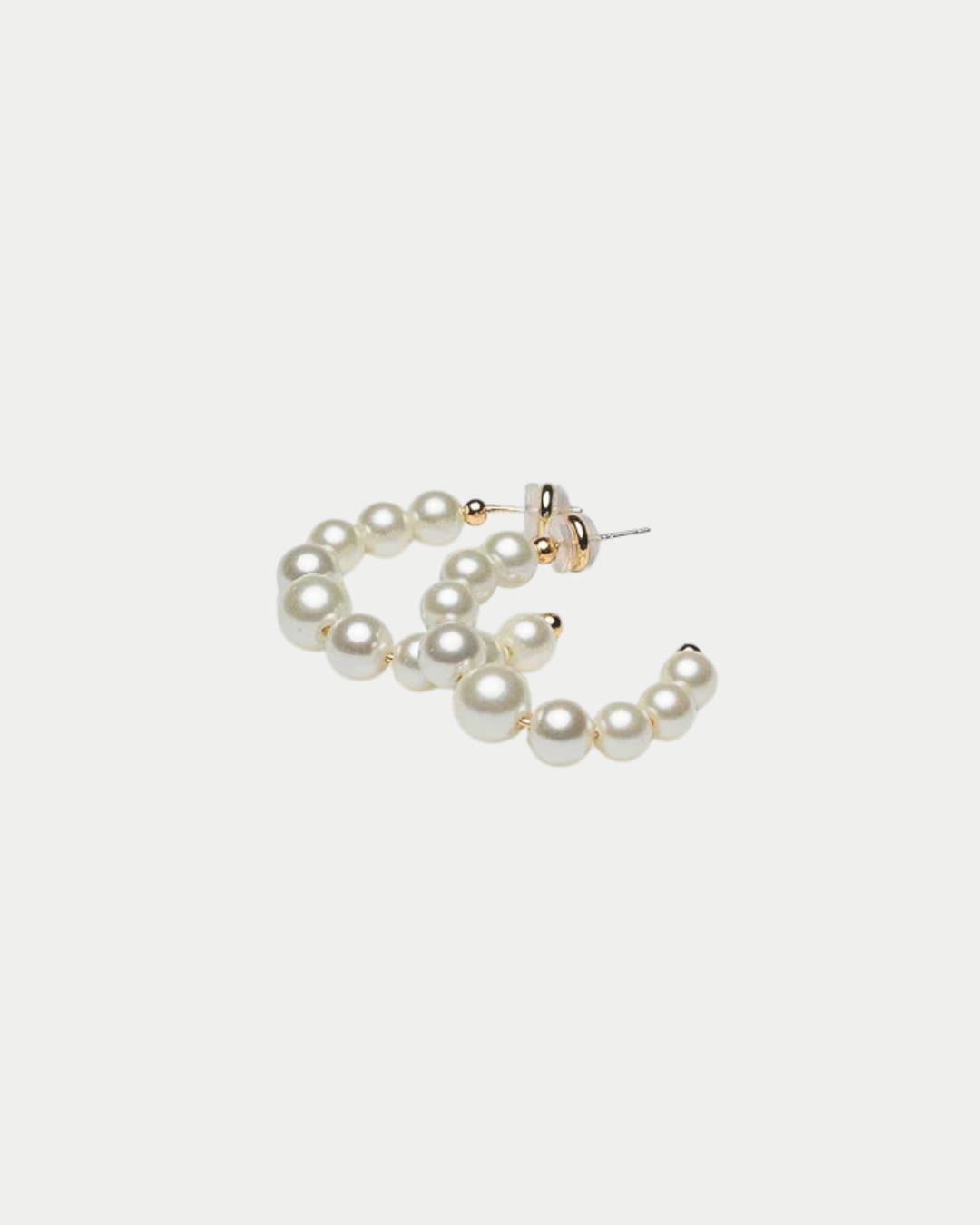 Bead Pearl Hoops M