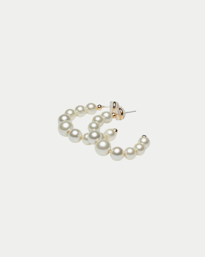 Bead Pearl Hoops M