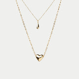 Love Drop Necklace Set Gold