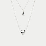 Love Drop Necklace Set Silver