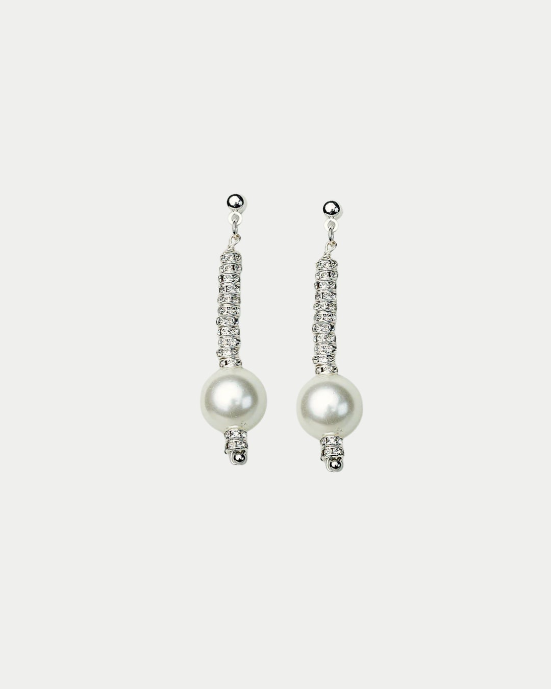 Pearl Glow Pin Earrings Silver