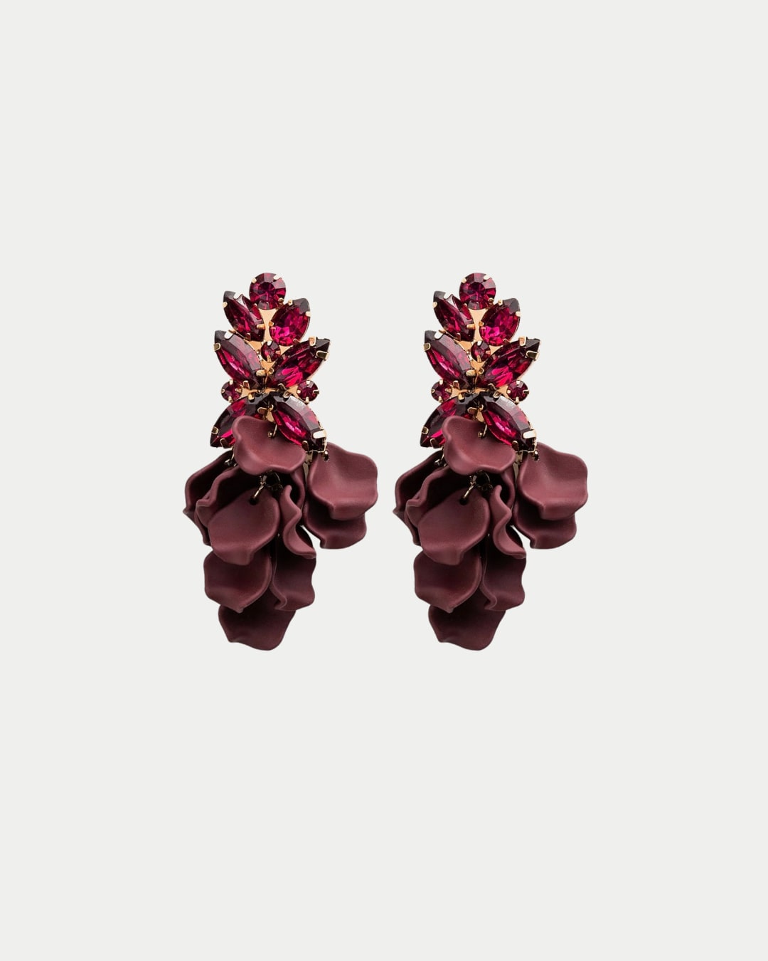 Leaf Big Stone Earrings