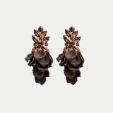 Leaf Big Stone Earrings