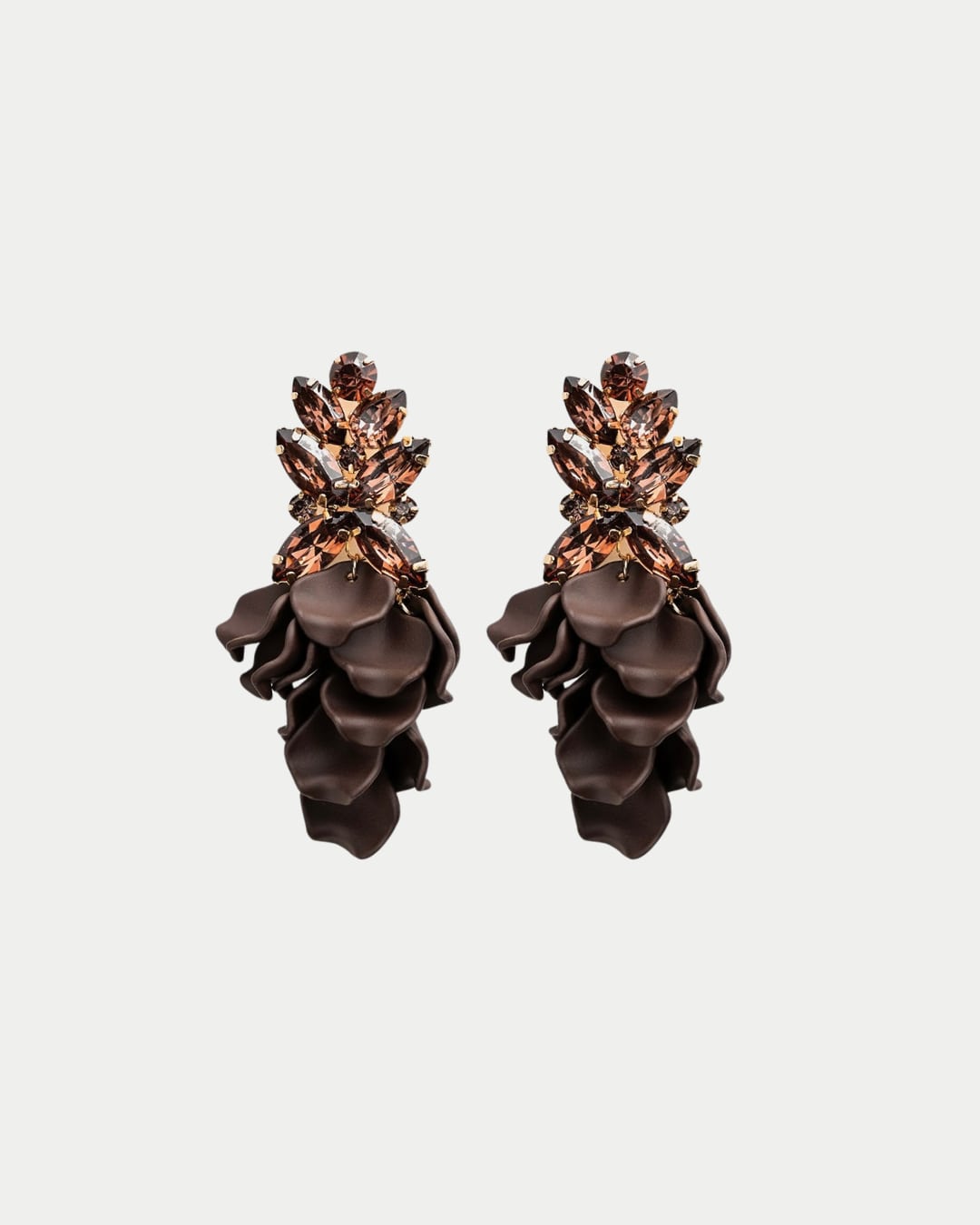 Leaf Big Stone Earrings