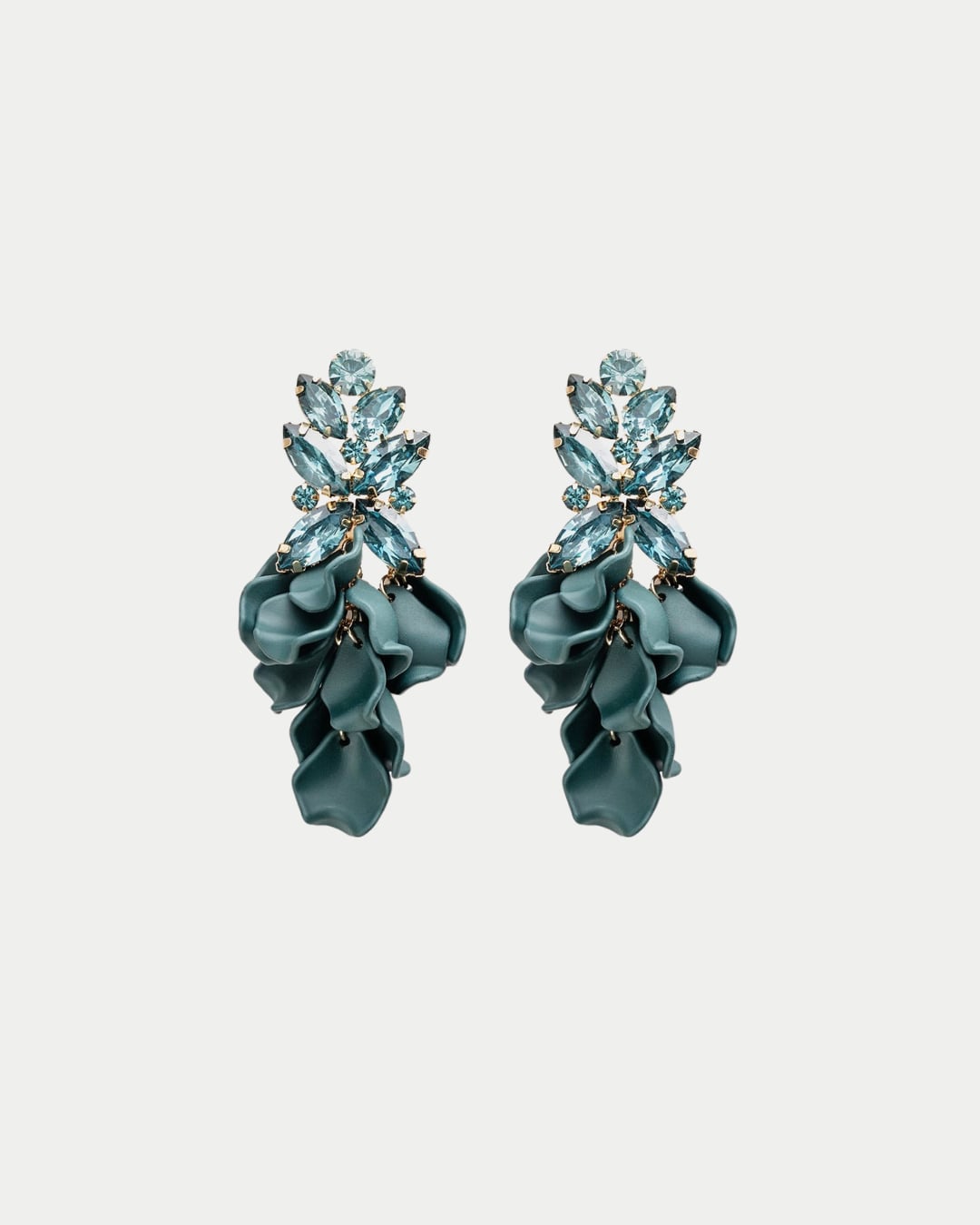 Leaf Big Stone Earrings