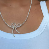 Bow Pearl Necklace