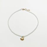Petite Pearl Necklace Shell Aqua