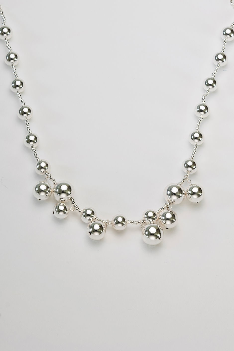 Bead Multi Necklace Silver