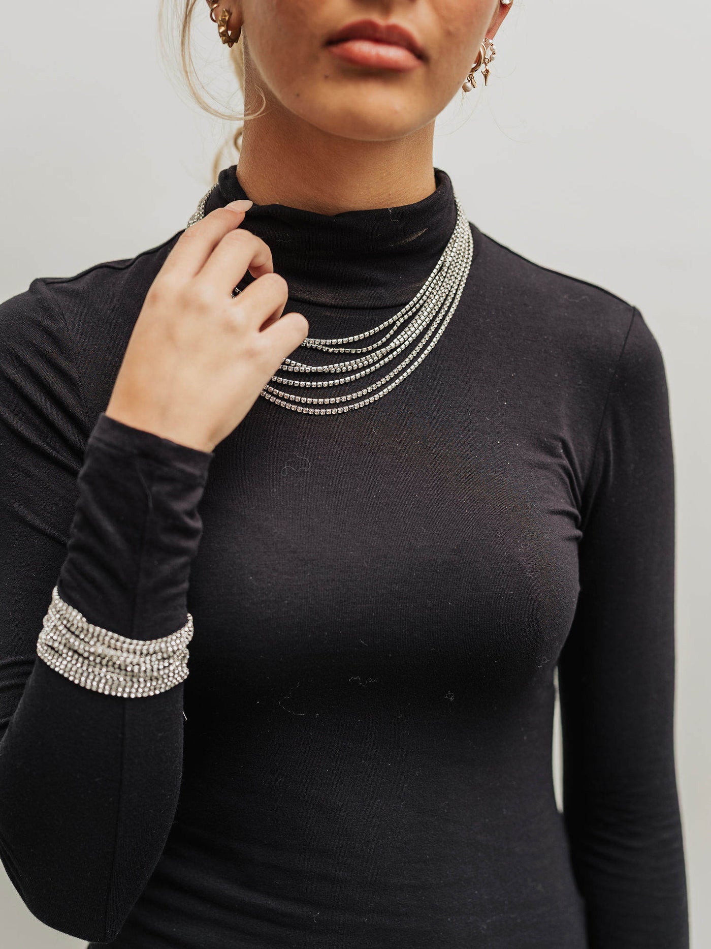 Strass Multi Row Necklace