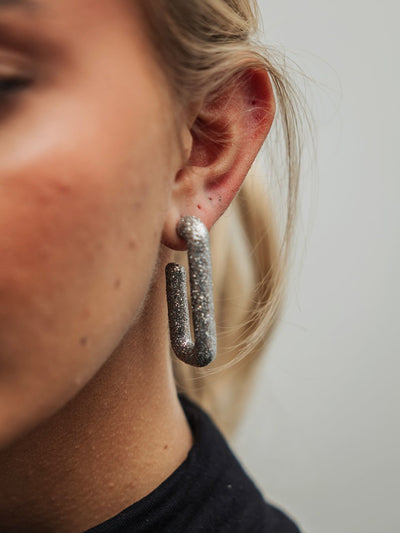 Loop Glitter Earrings