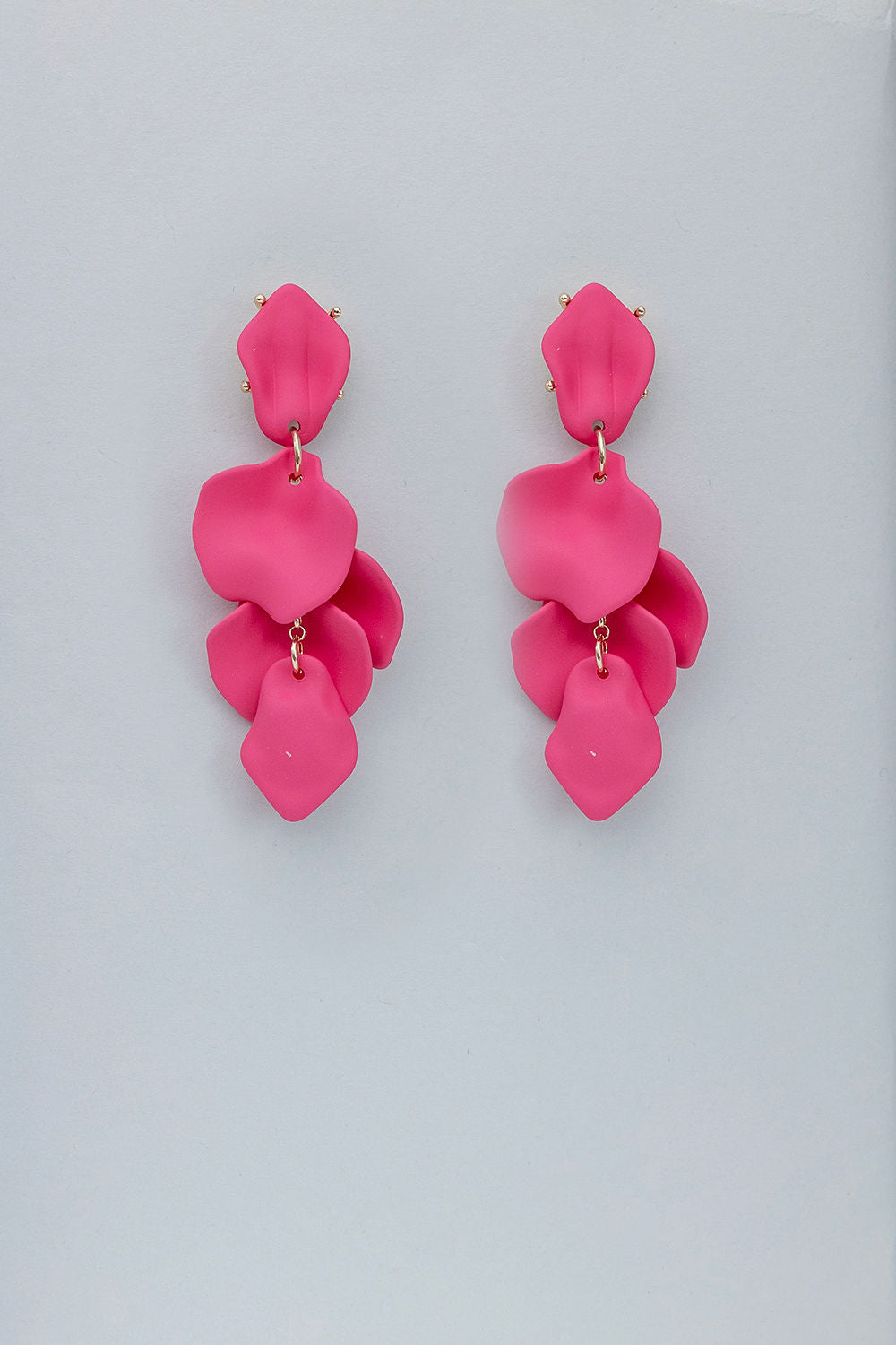 Leaf Earrings Strong Pink