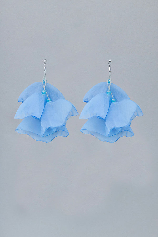 Flowy Earrings Light Blue w silver