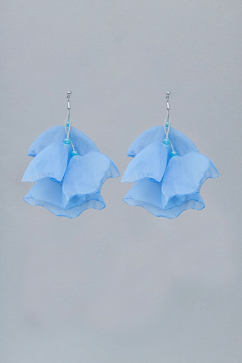 Flowy Earrings Light Blue w silver