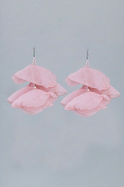 Flowy Earrings Light Pink w silver