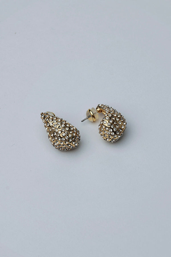 Drop Stone Earrings Gold