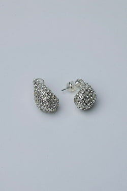 Drop Stone Earrings Silver