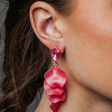Leaf Earrings 4 leaves Cz