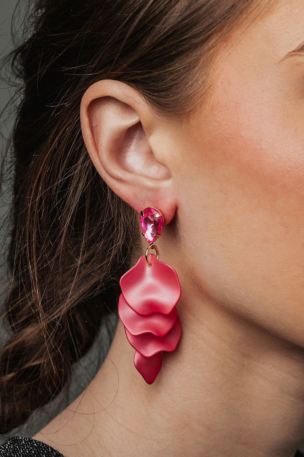 Leaf Earrings 4 leaves Cz