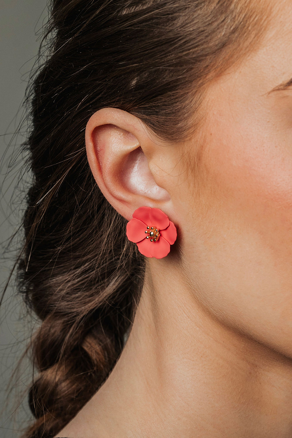 Flower Small Earring Coral