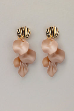 Wave Earrings Pearl Nougat