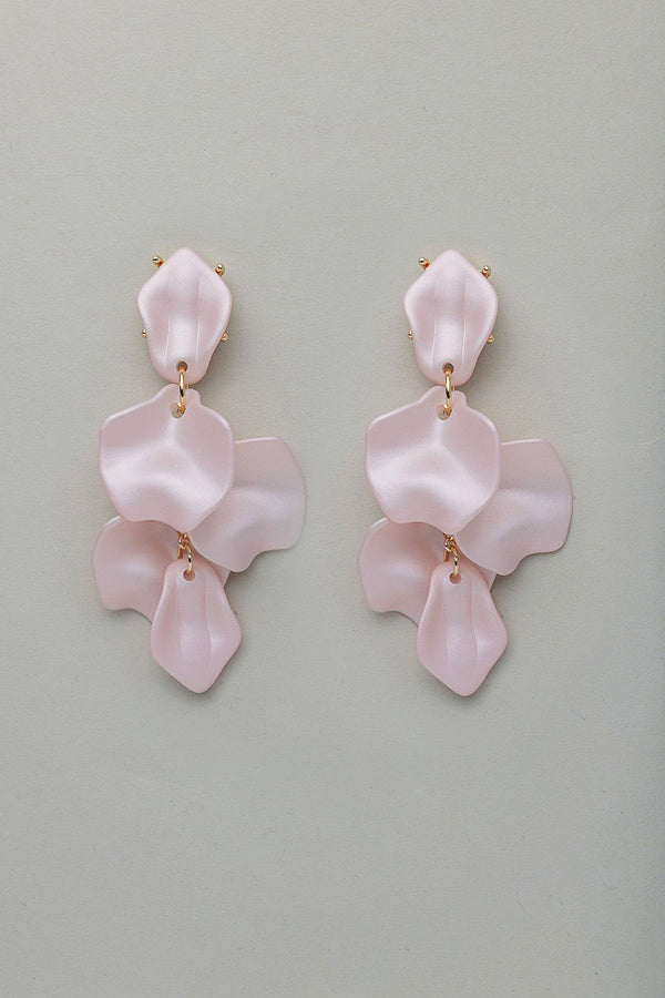 Leaf Earrings Pearl Light Pink