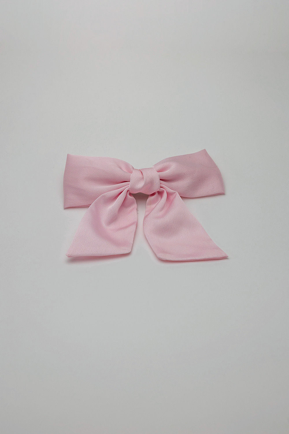 Bow Hair Clip Satin Light Pink