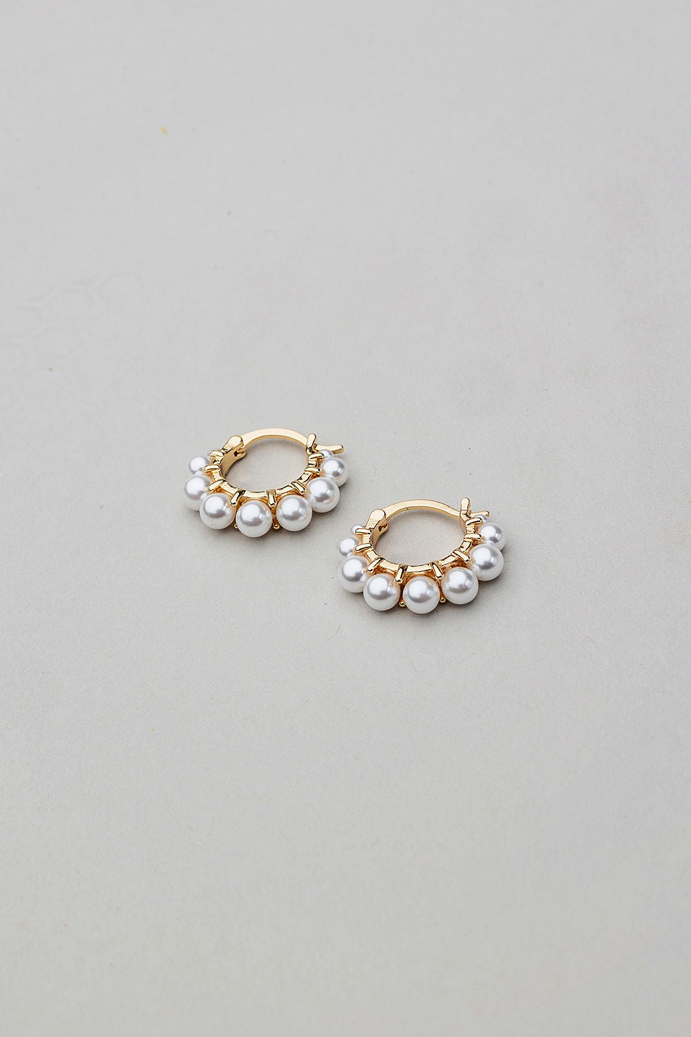 Bead Pearl Hoops S