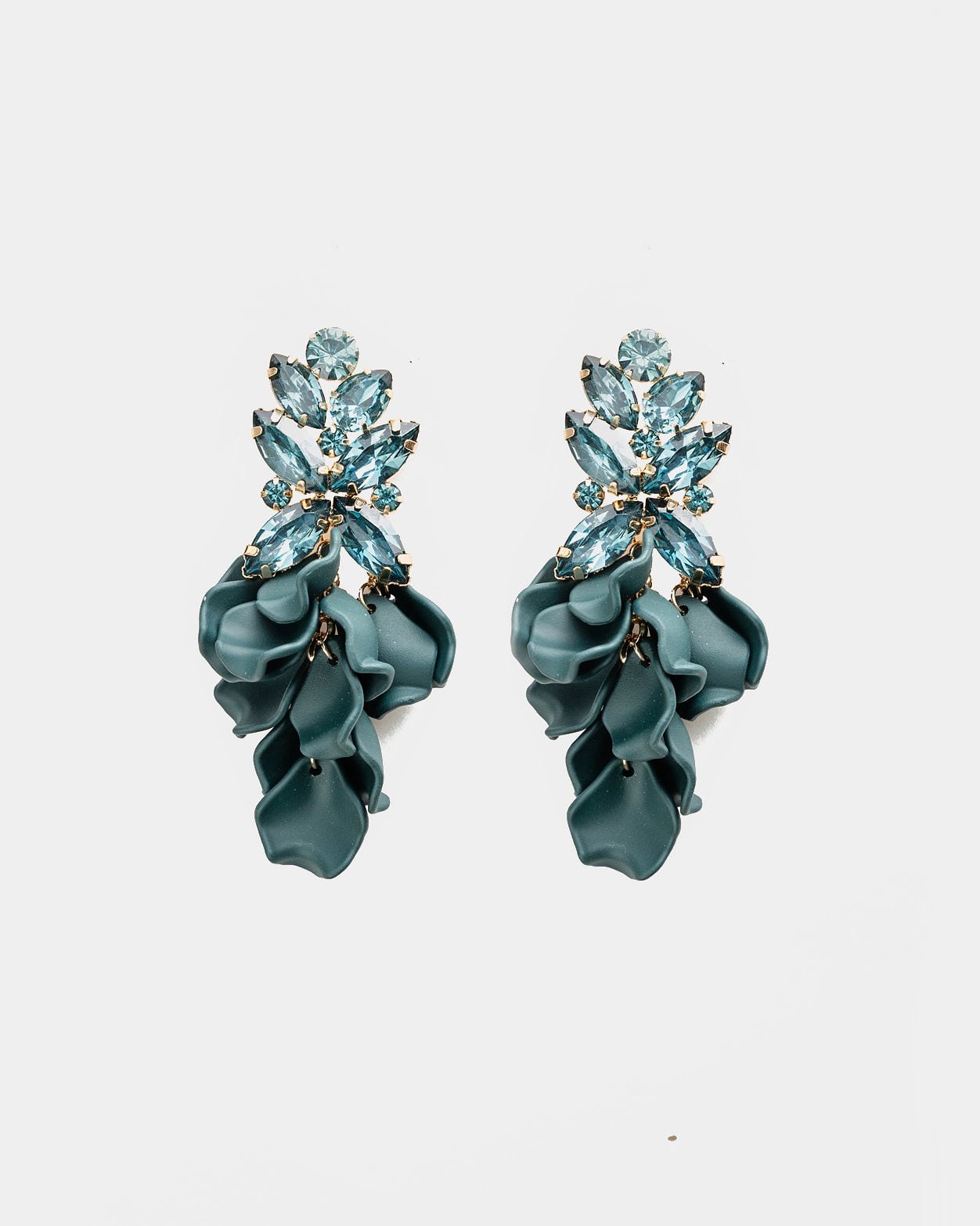 Leaf Big Stone Earrings