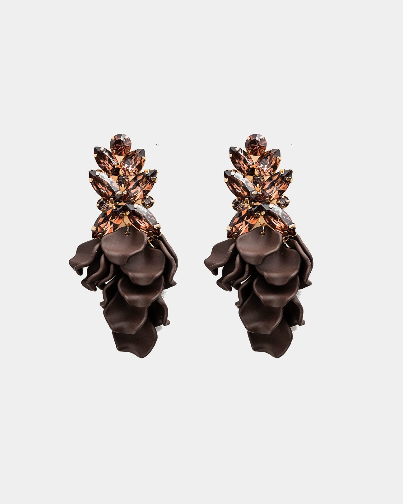 Leaf Big Stone Earrings