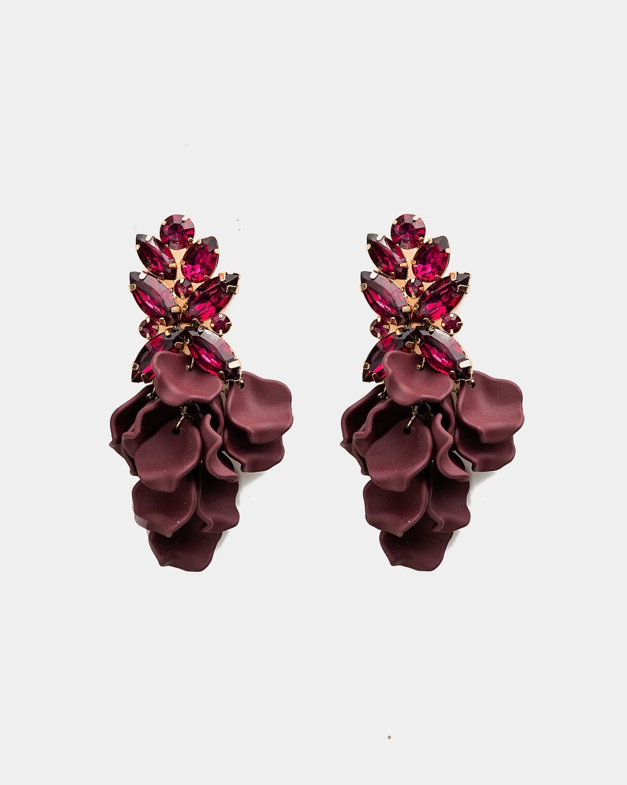 Leaf Big Stone Earrings