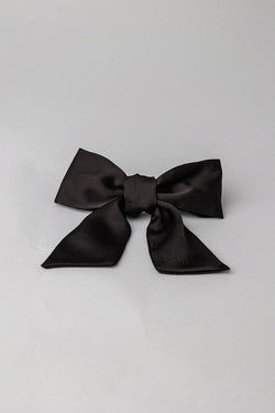 Bow Satin Hair Clip Black