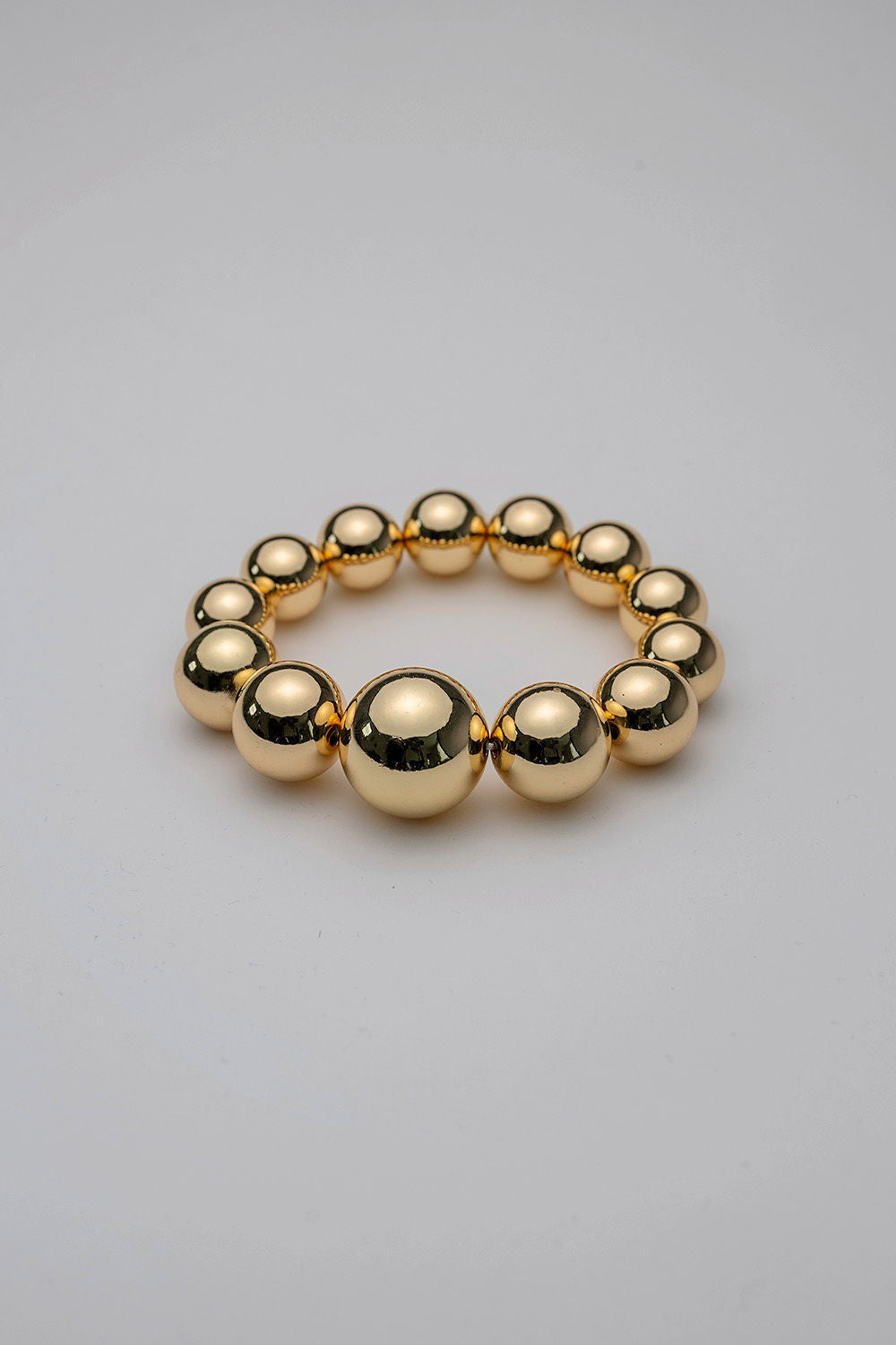 Big Bead Bracelet Elastic Gold