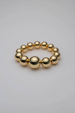 Big Bead Bracelet Elastic Gold