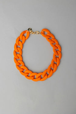 Big Chain Necklace Orange Mat