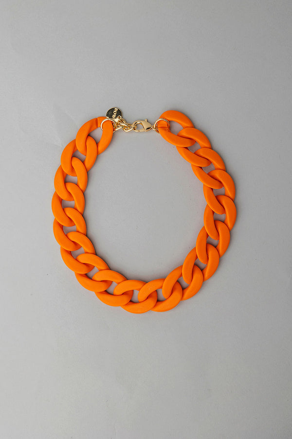 Big Chain Necklace Orange Mat