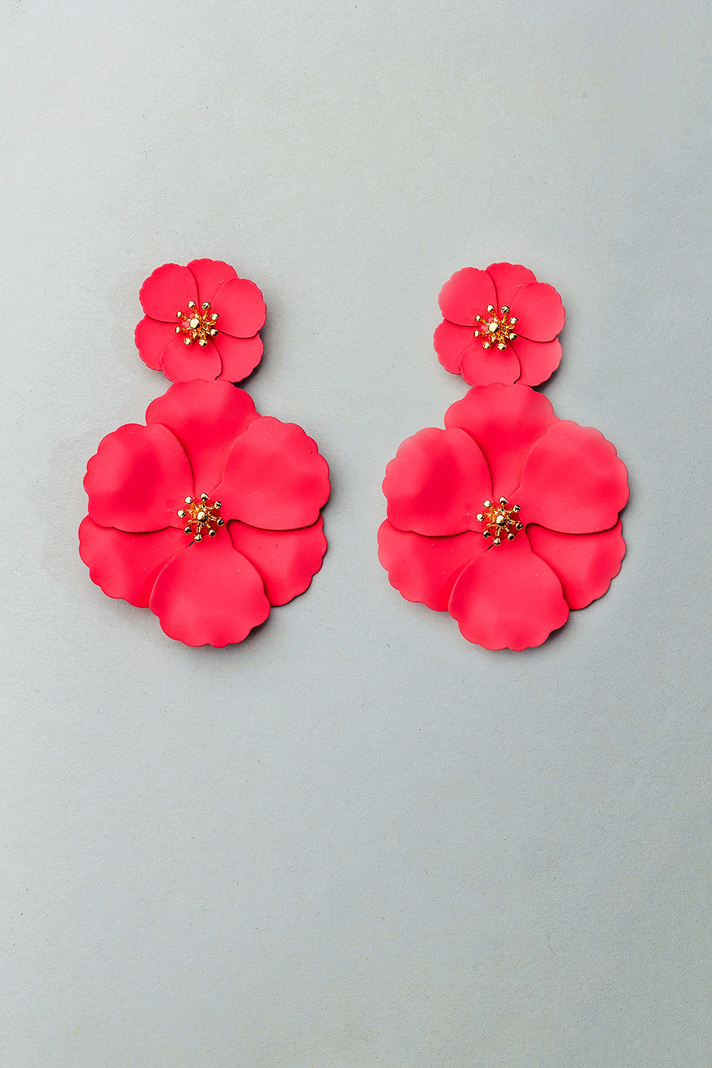 Flower Twin Earrings Coral