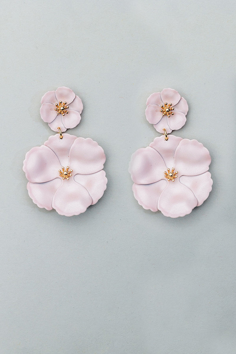 Flower Twin Earrings Light Pearl Pink