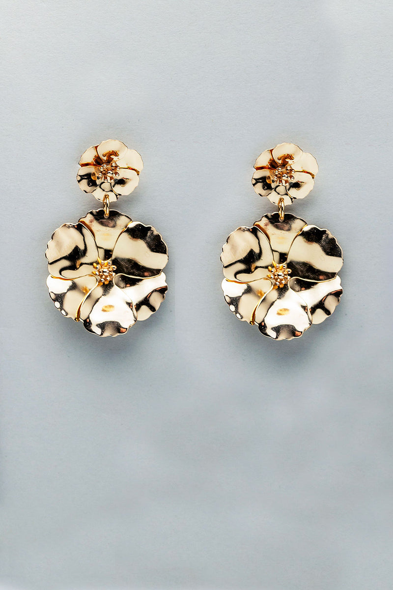 Flower Twin Earrings Gold