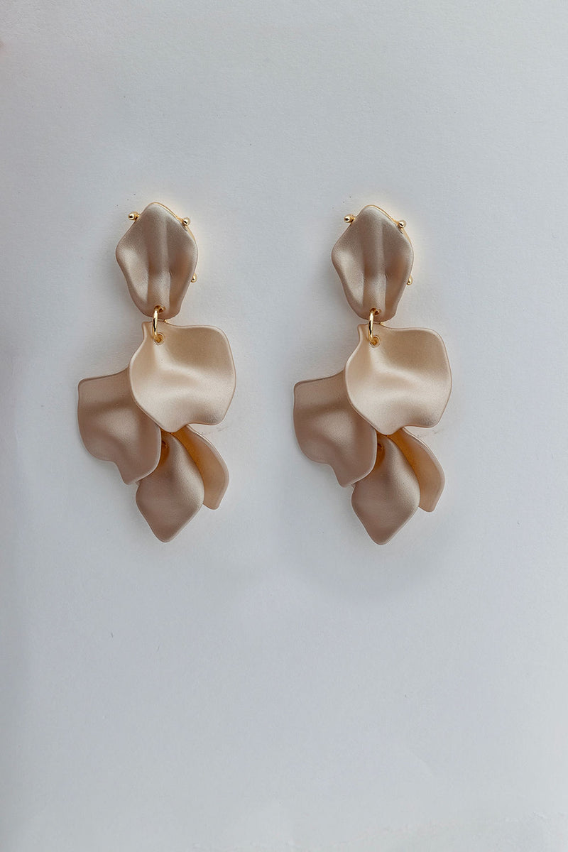 Leaf Earrings Pearl Nougat