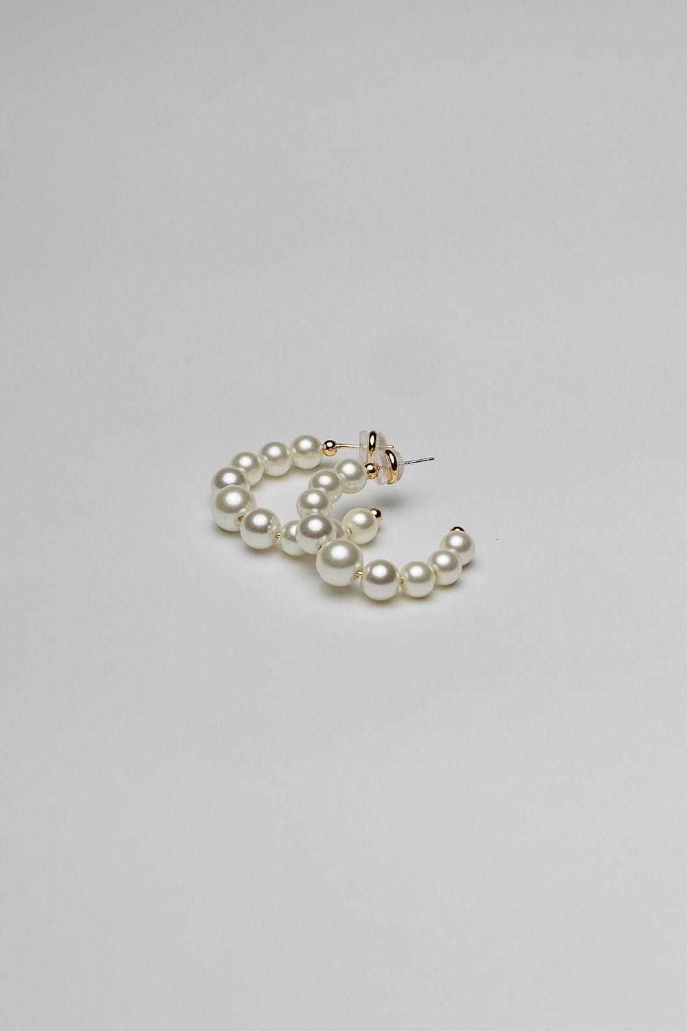 Bead Pearl Hoops M