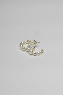 Bead Pearl Hoops M