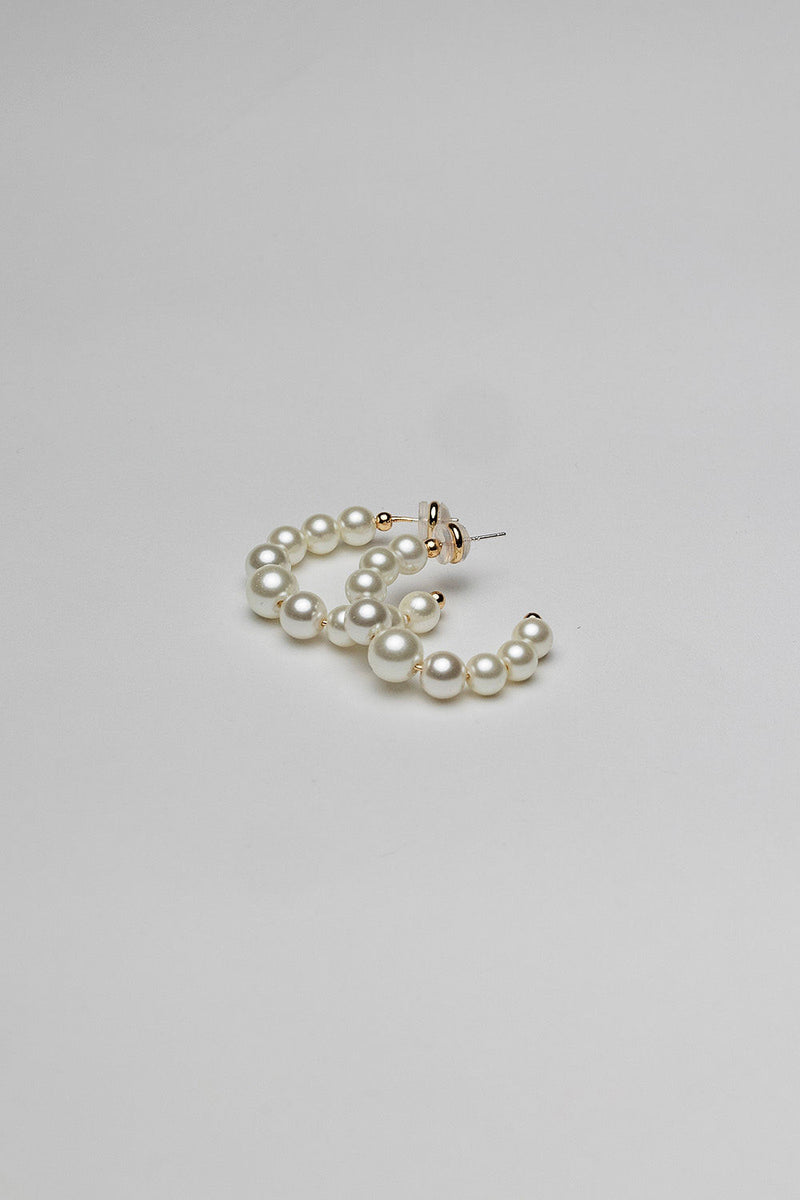 Bead Pearl Hoops M